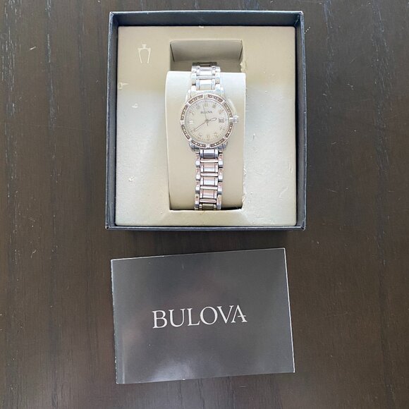 Bulova Accessories - Bulova 96R105 Ladies Crystal Stainless Steel Dress Watch | new battery